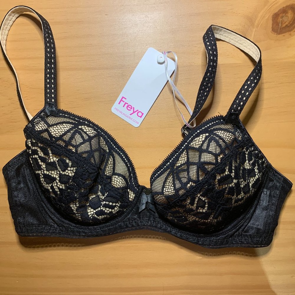 Freya Soiree Lace Plunge Bra, Black